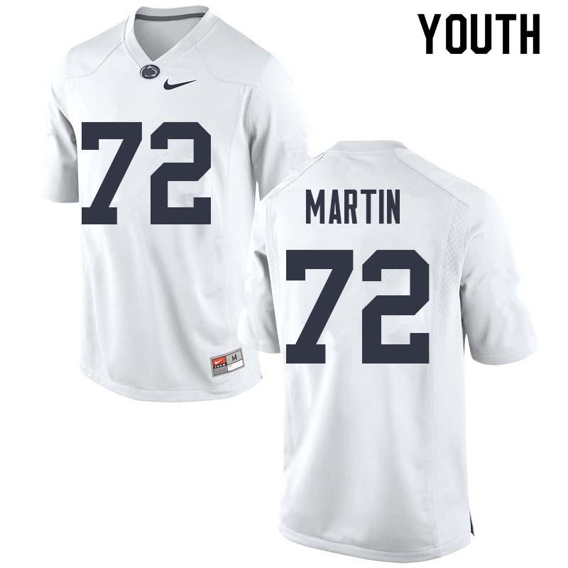 Youth #72 Robbie Martin Penn State Nittany Lions College Football Jerseys Sale-White